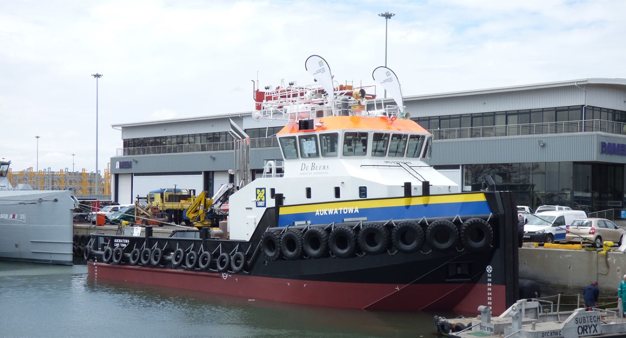 Diamond mining supply vessel Aukwatowa is launched De Beers Group