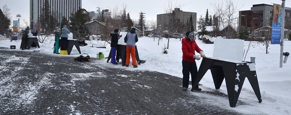 Students bring northern creations to life using almost one ton of ice
